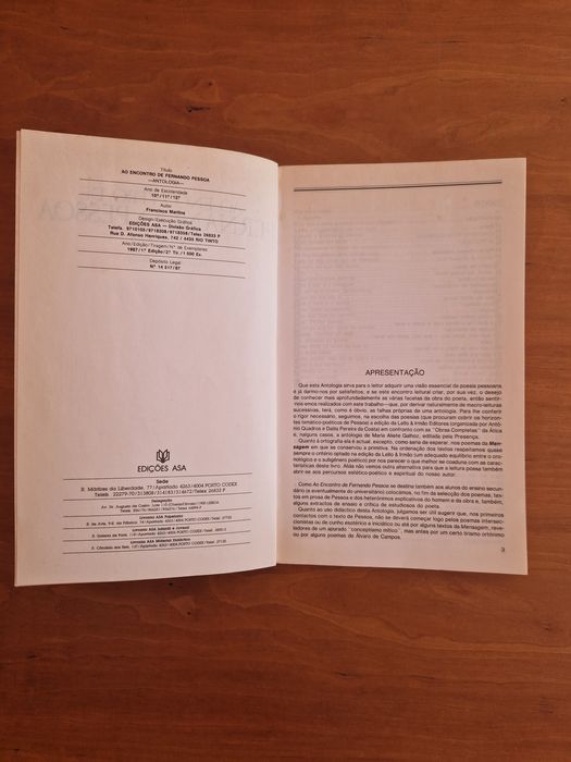 "Ao Encontro de Fernando Pessoa, Antologia", Francisco Martins