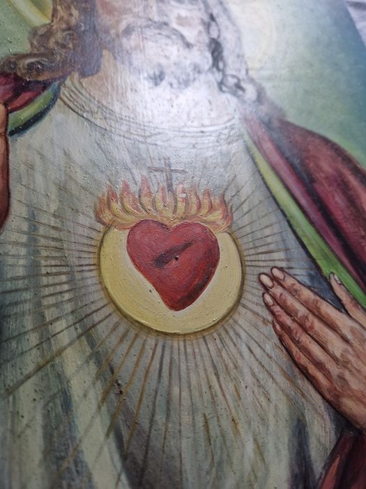 Obraz religijny „Najświętsze Serce Jezusa” – malowany ręcznie, olej na