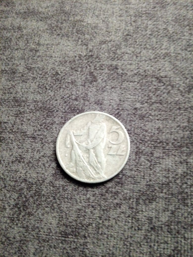 Moneta 5 zł rybak rok 1974