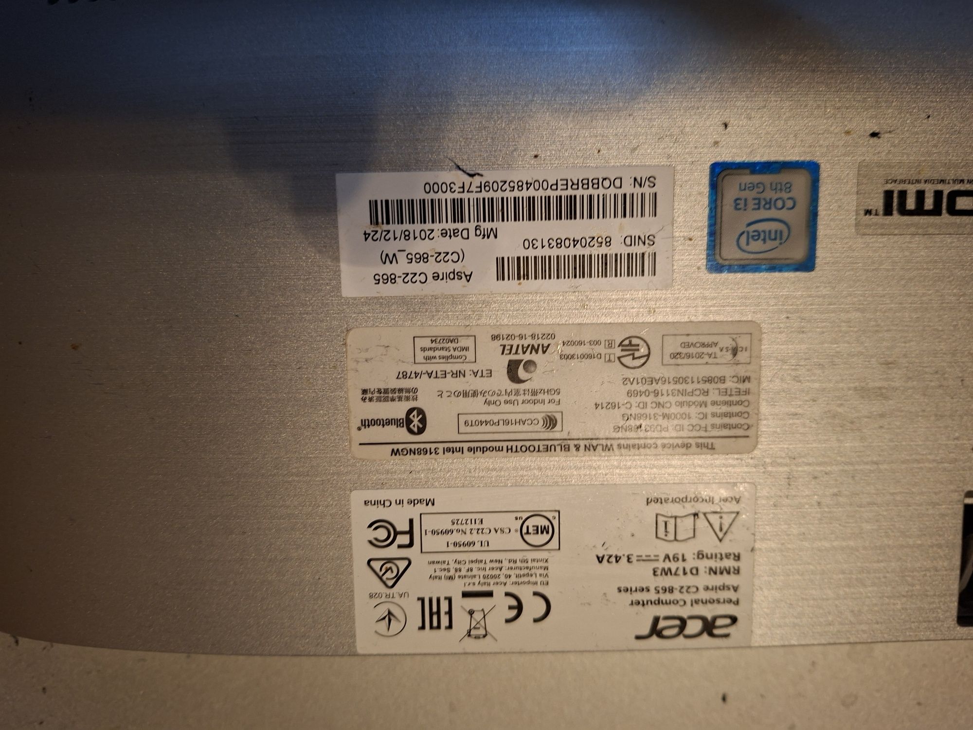 Komputer Acer aspire c 22