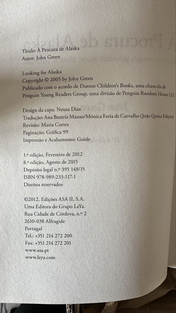 Livro ‘À procura de Alaska’