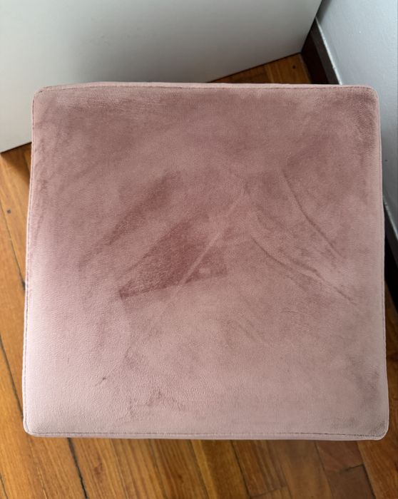 Puff Veludo Rosa Seco