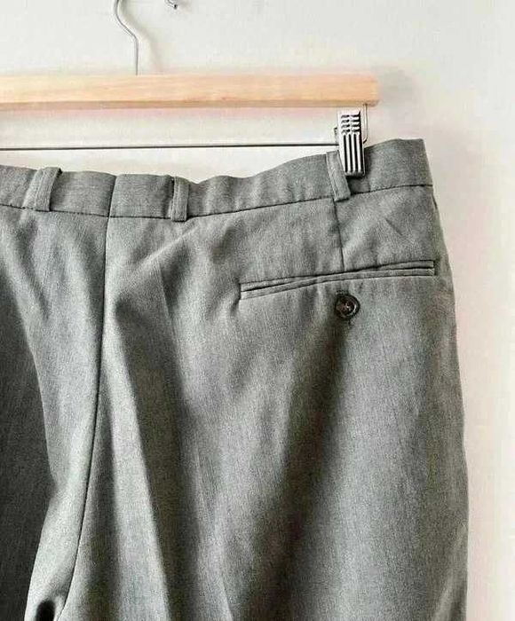 Szare popielate spodnie proste materiałowe męskie wełna vintage L 40