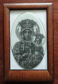 Przedwojenny obrazek Matka Boska Częstochowska w ramce