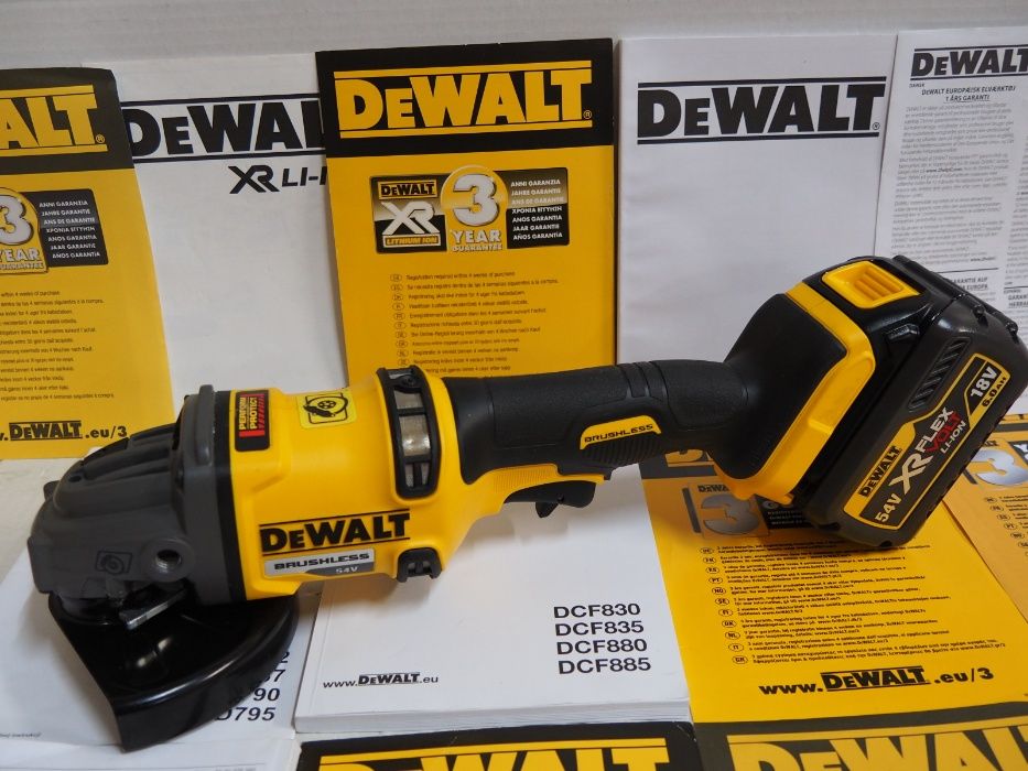 Katowa szlifierka DEWALT DCG 418 +bateria 54v 6Ah bez ladowarka aku