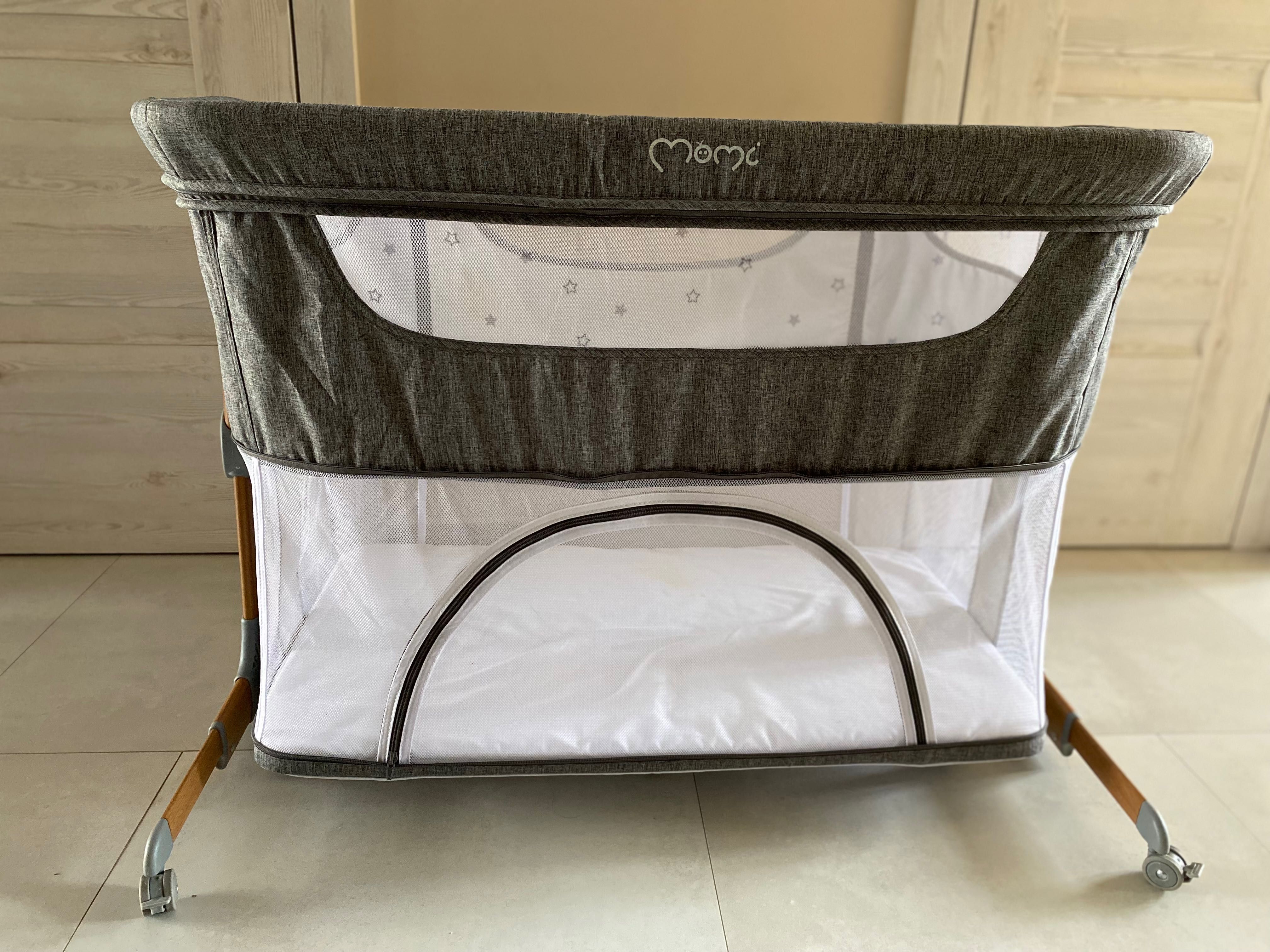 MoMi, Smart Bed, łóżeczko dostawne, 4w1, szare