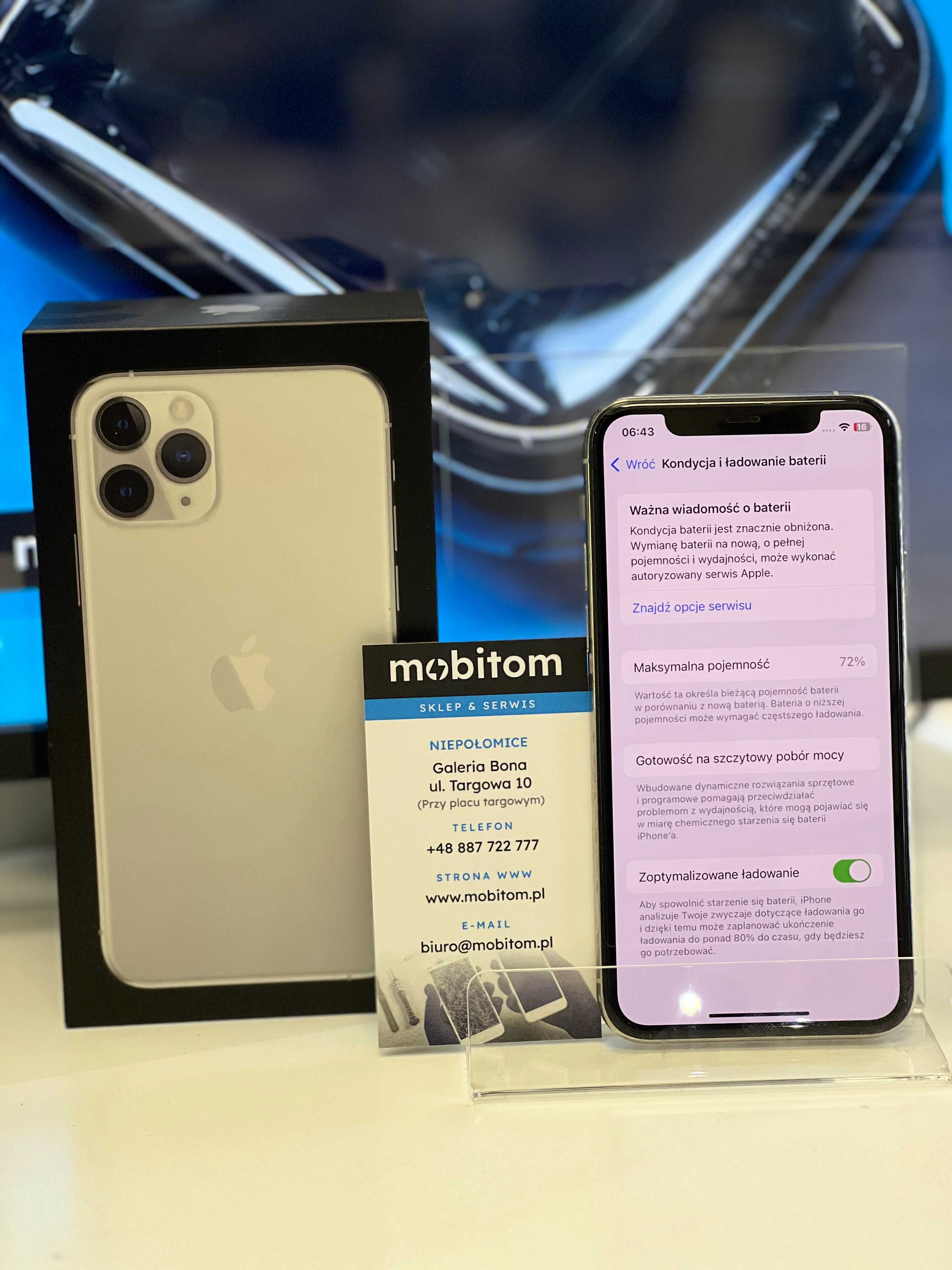 Apple iPhone 11 Pro 64GB White / Biały gwarancja 3msc FVM NIEPOŁOMICE