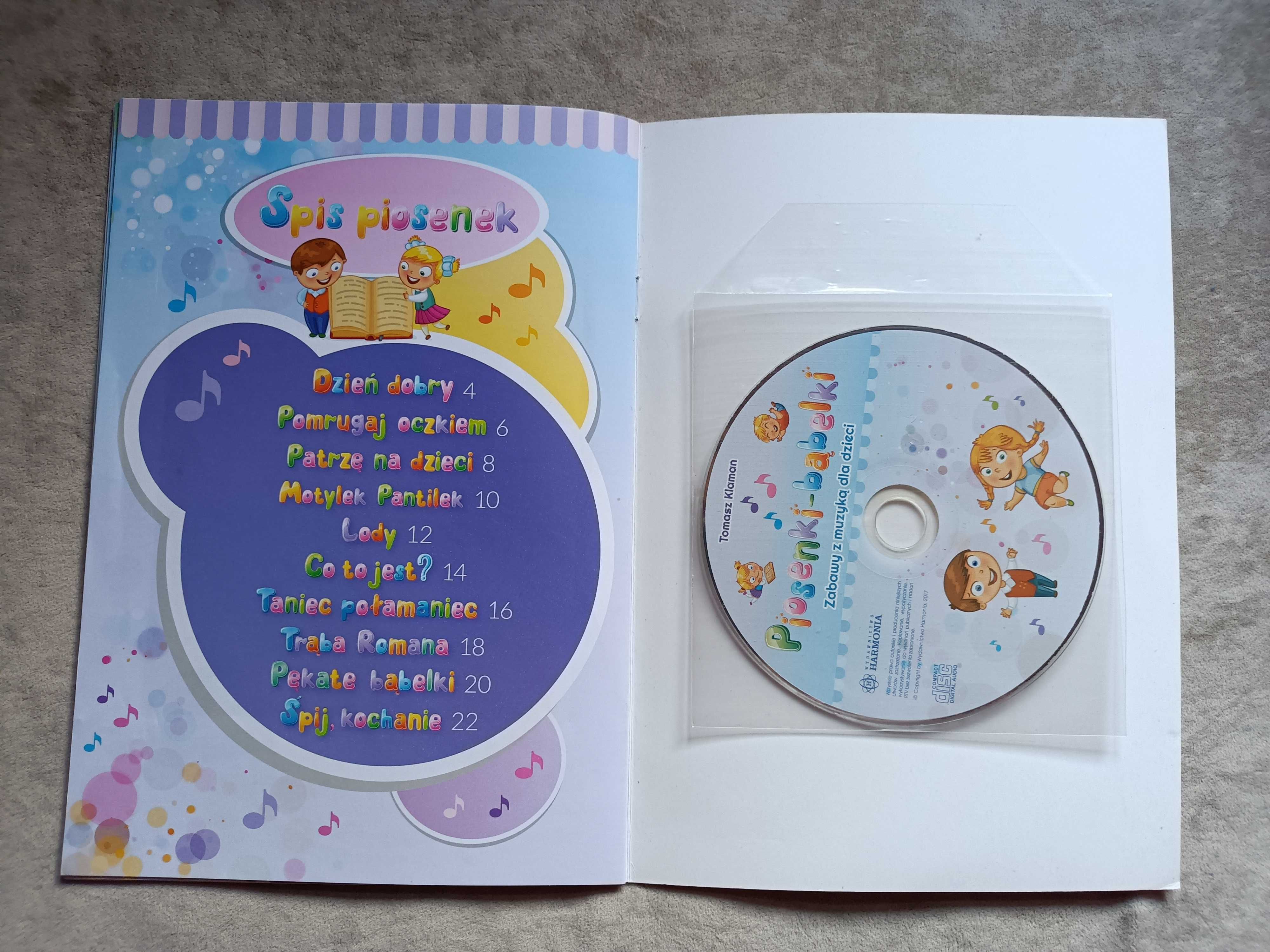 Piosenki perełki i bąbelki zabawy z muzyką dla dzieci 2 książki z CD