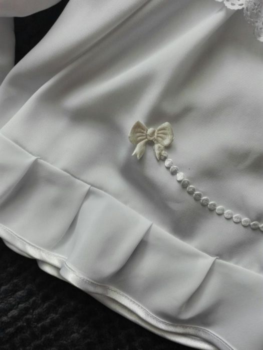 PROMOCJA Ubranko na chrzciny (sukienka, spodenki, kapelusz)