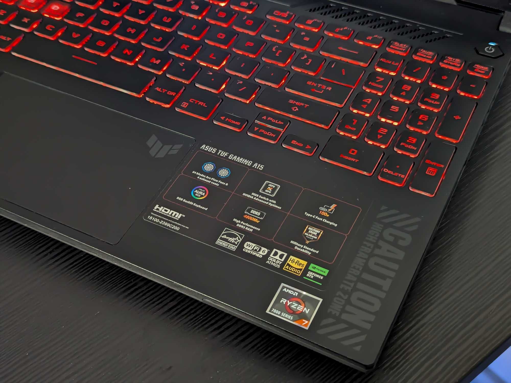 Laptop gamingowy Asus A15 Ryzen 7 RTX4060 | 140W | gwarancja | gratisy