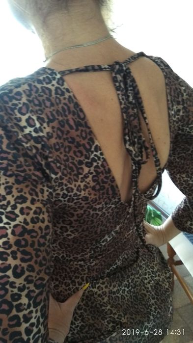 Туника леопард нарядная размер 46