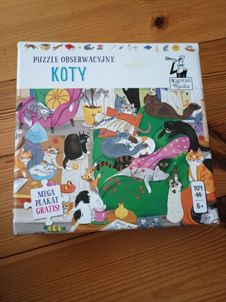Puzzle obserwacyjne Koty Kapitan Nauka 104 elementy