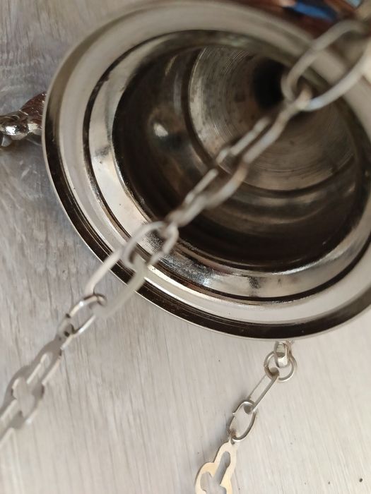 Posrebrzana lampka oliwna