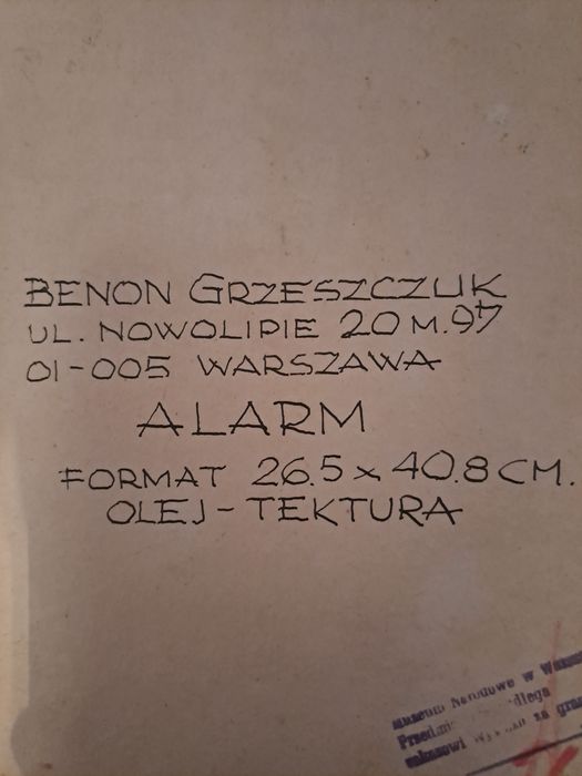 Obraz olejny ALARM Benon Grzeszczuk
