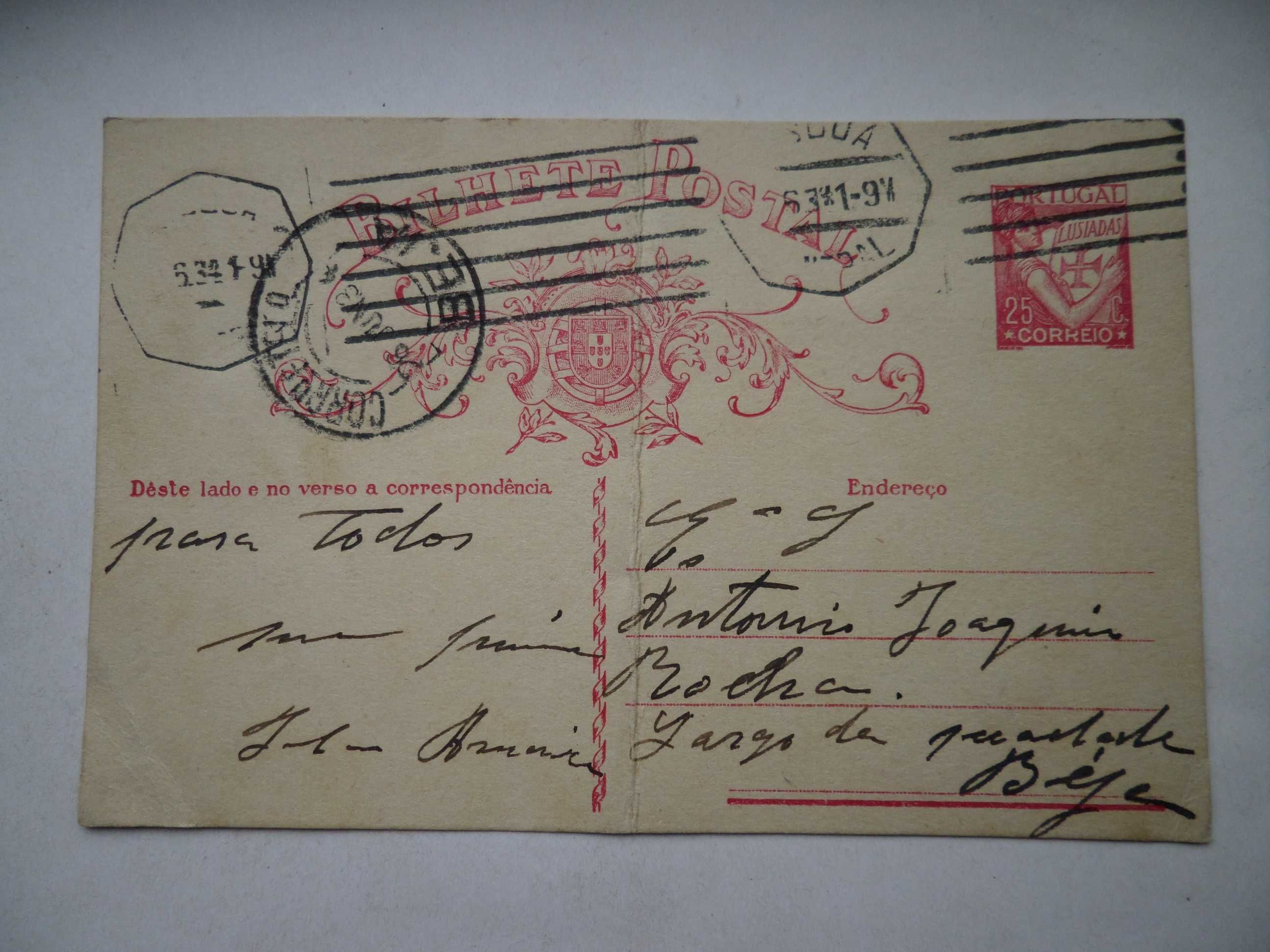 Bilhete Postal, ano 1934