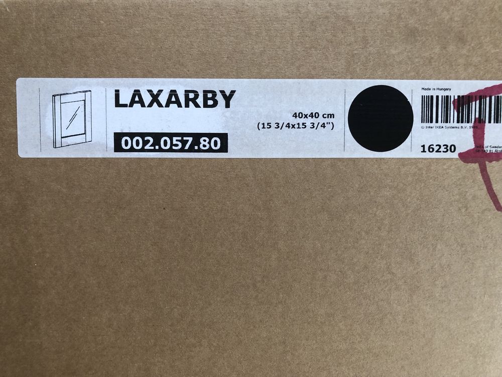 Czarne drzwi front do szafki ze szklaną szybą Ikea Laxarby 40x40