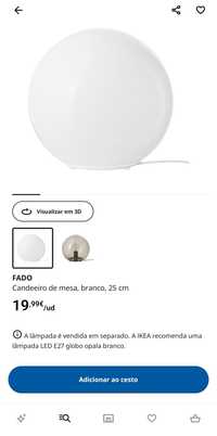 Candeeiro de mesa IKEA FADO branco