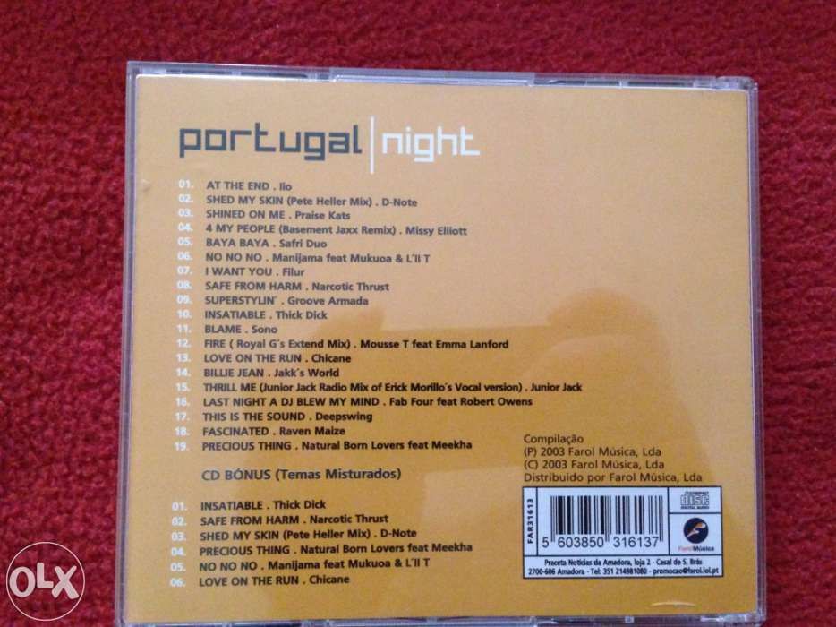 Discografia 70's, dance, portugal night em cd