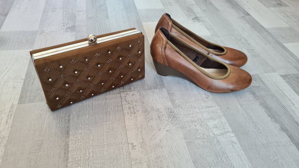 Zestaw skórzanych butów dk fashion 36 +kopertówka