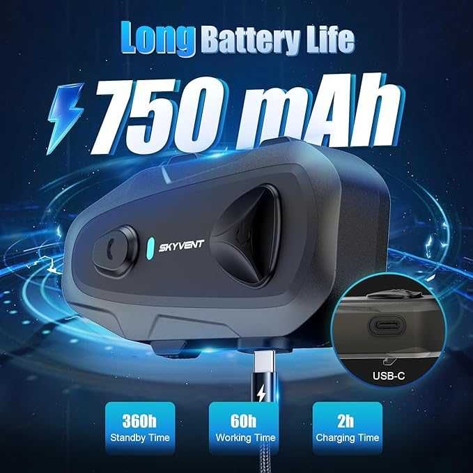 Zestaw słuchawkowy do kasku motocyklowego, głośnik Bluetooth 5.3