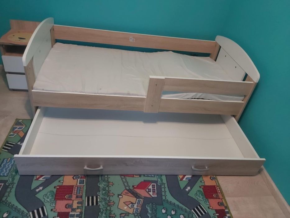 Materac 6cm plus łózko plus szafka nocna