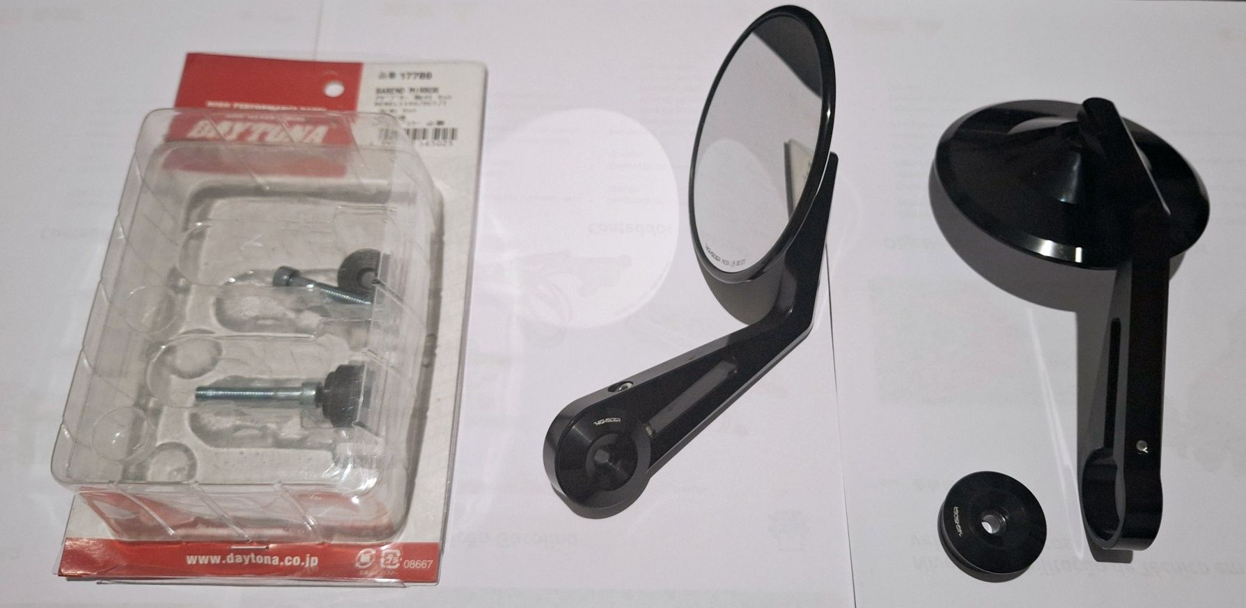Espelhos ponta guiador universais + kit Honda Rebel