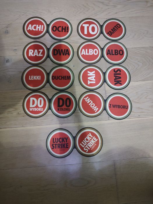 Lucky strike zestaw 9 tekturowych podkładek