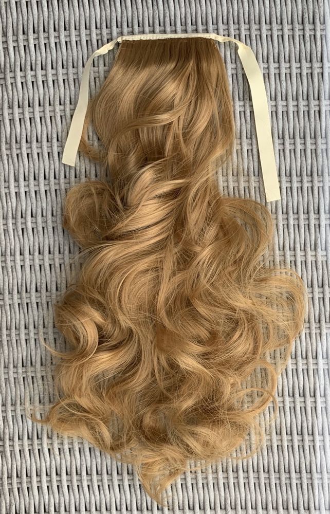 Premium Ultra włosy doczepiane, jasny rudy/ciemny blond, kucyk,( 262 )