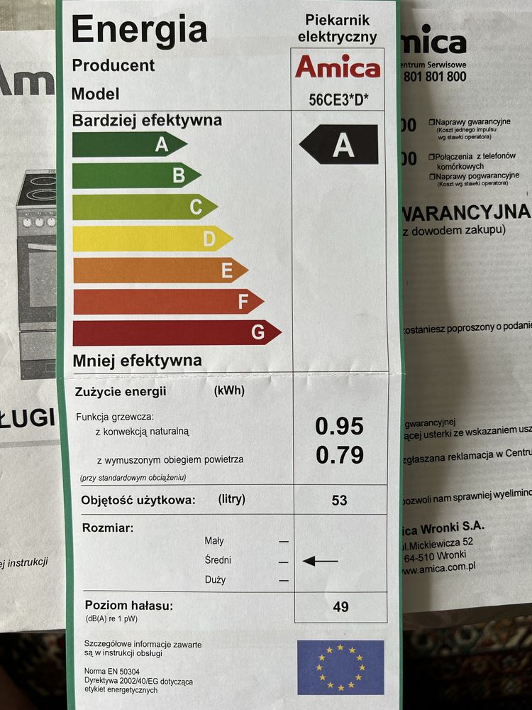 Kuchnia eletryczna z płytą ceramiczną Amica