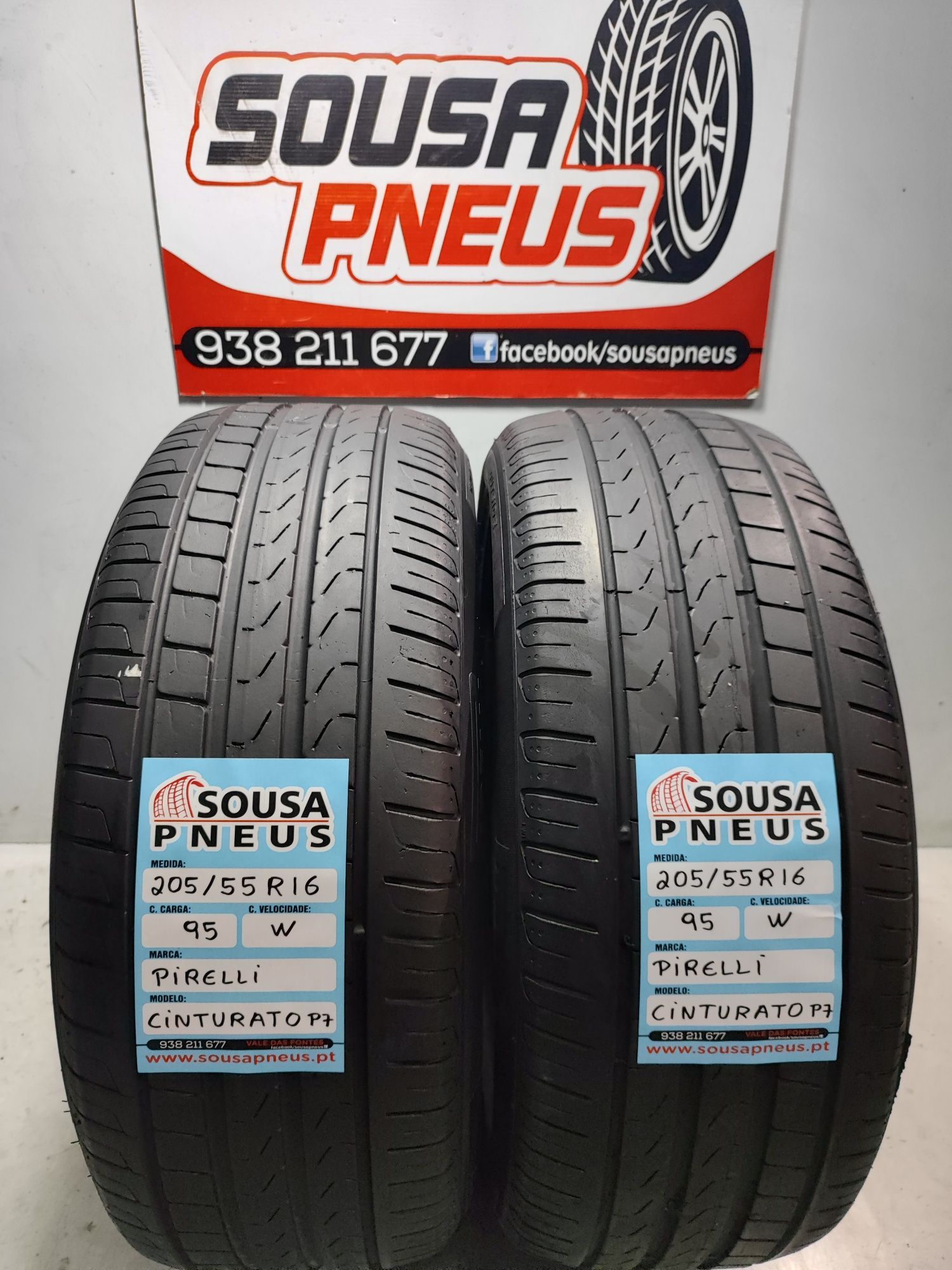 2 Pneus semi novos Pirelli Cinturato P7 215/50R17  95W Oferta da Entre