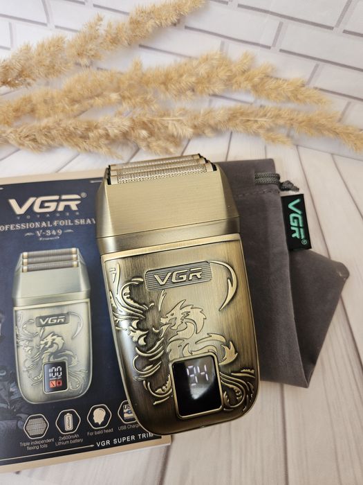 Електробритва VGR 349 шейвер гоління три леза професійна