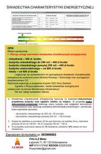 Świadectwo charakterystyki energetycznej