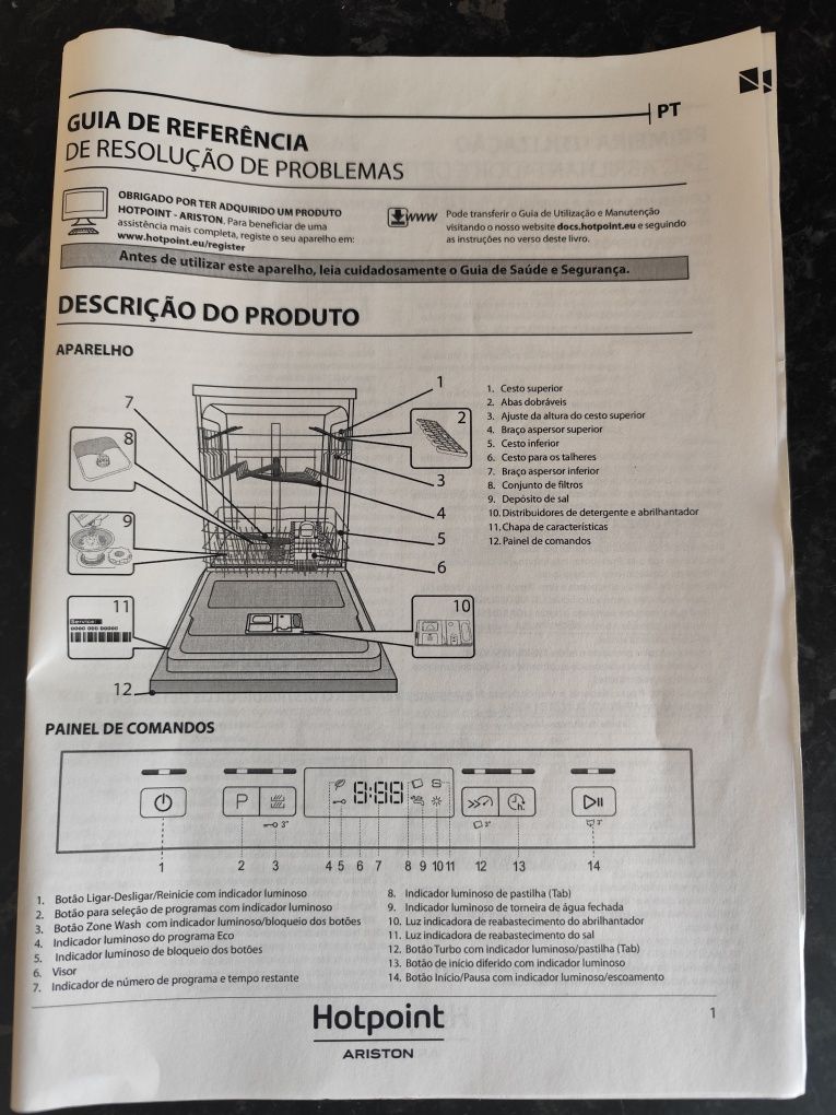 Máquina de lavar louça Ariston Hotpoint