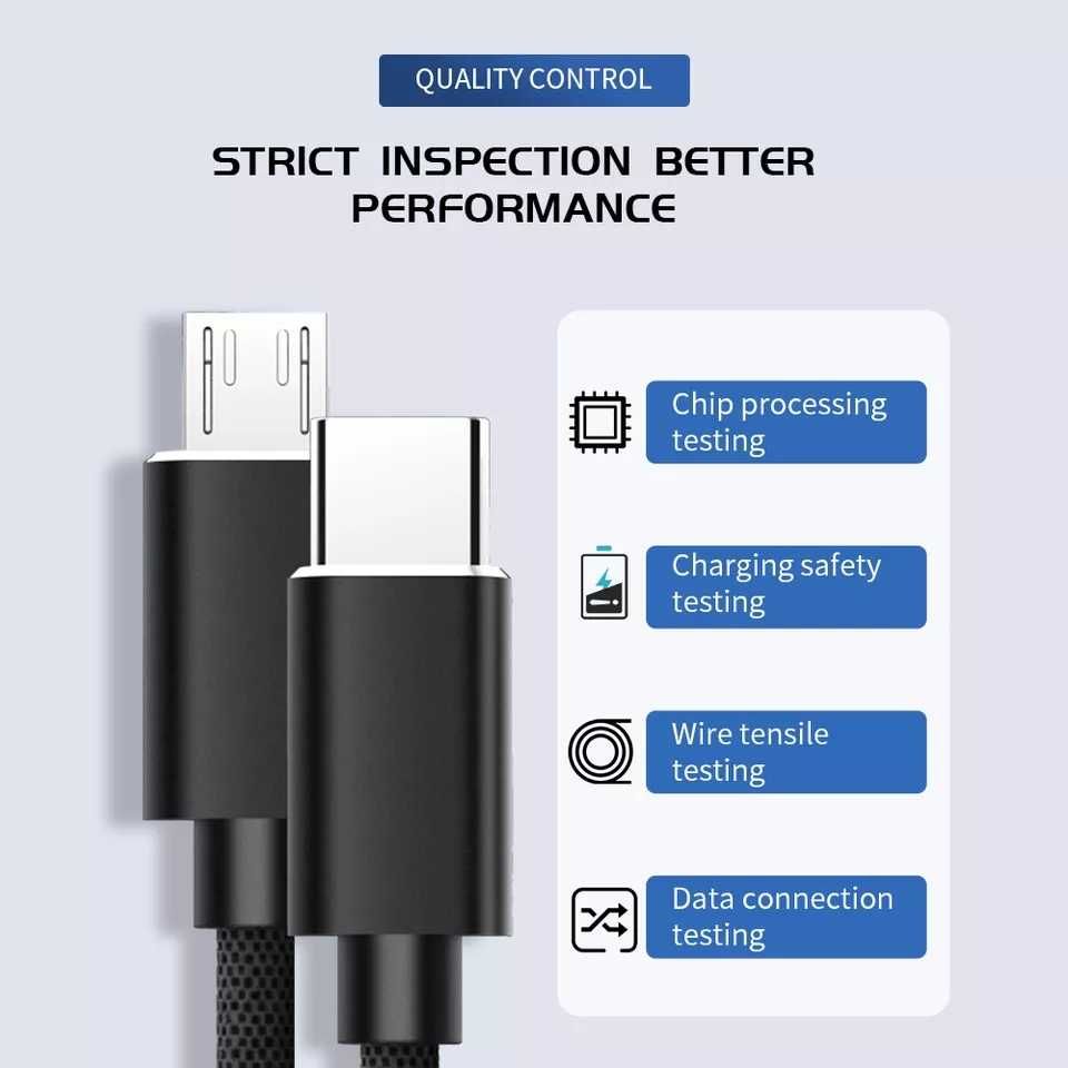 Мicro usb к type-c 3.1 - кабель 30см. 1м. otg, PD 60W