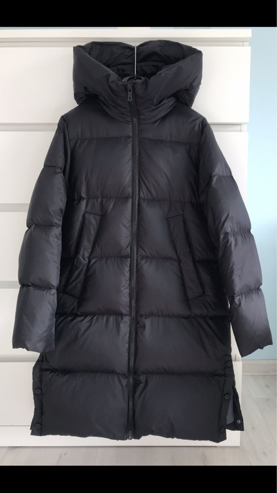 Kurtka zimowa Zara płaszcz puchowy pikowany 164 XS 34 S 36 puch pierze
