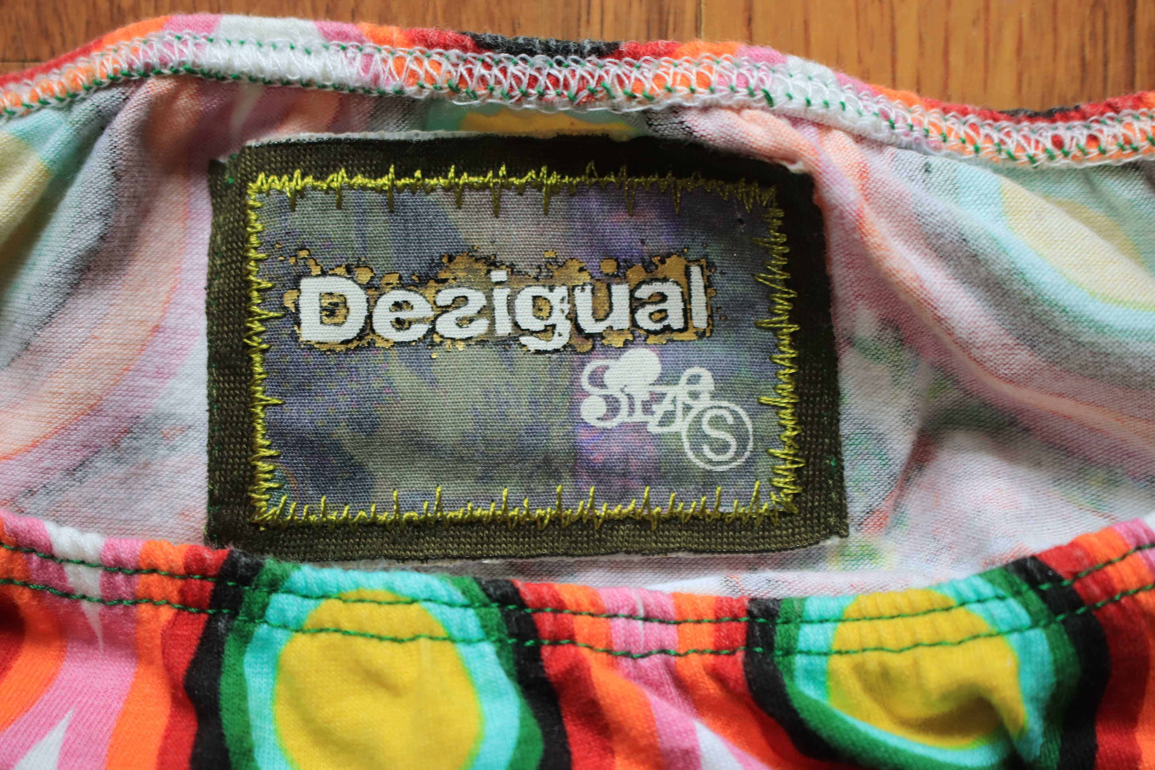 Sukienka letnia Desigual r. S wielokolor. w kwiaty rozciągliwa