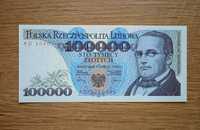 100000 zł 1990 - AD -  st. 1  UNC   Rzadka Seria