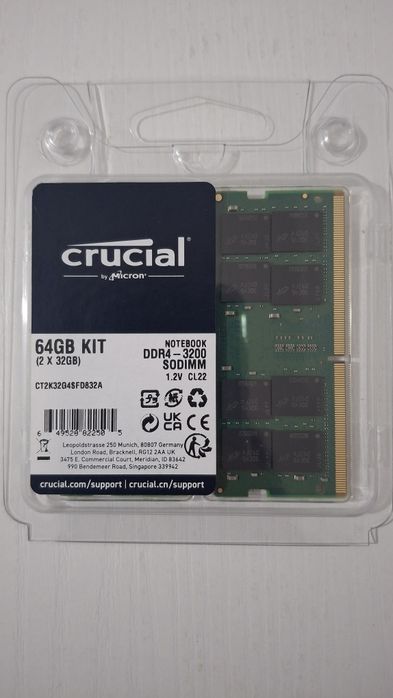 Crucial 64GB DDR4-3200Mhz CT2K32G4SFD832A