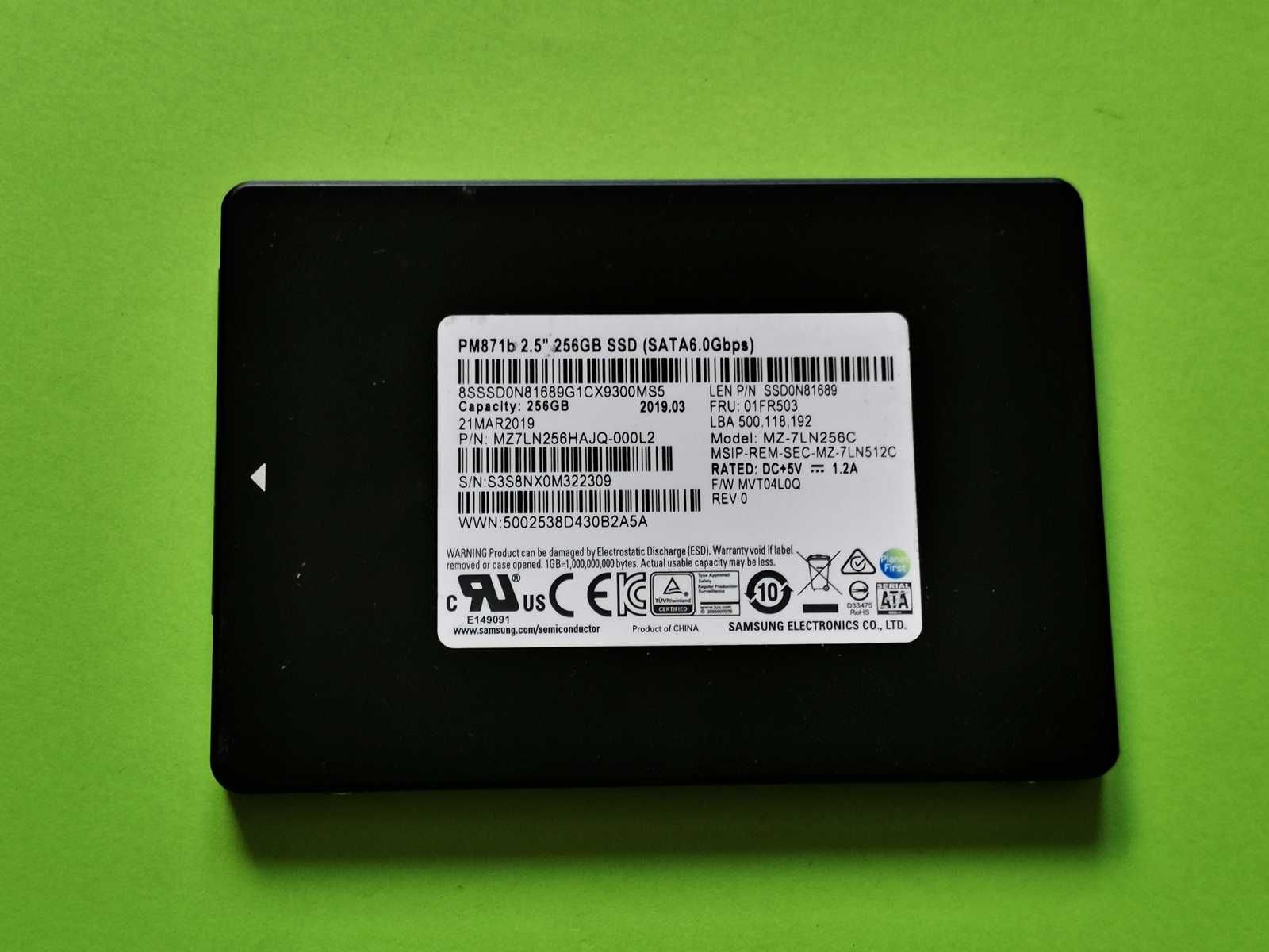 SSD 256GB Samsung Pm871B