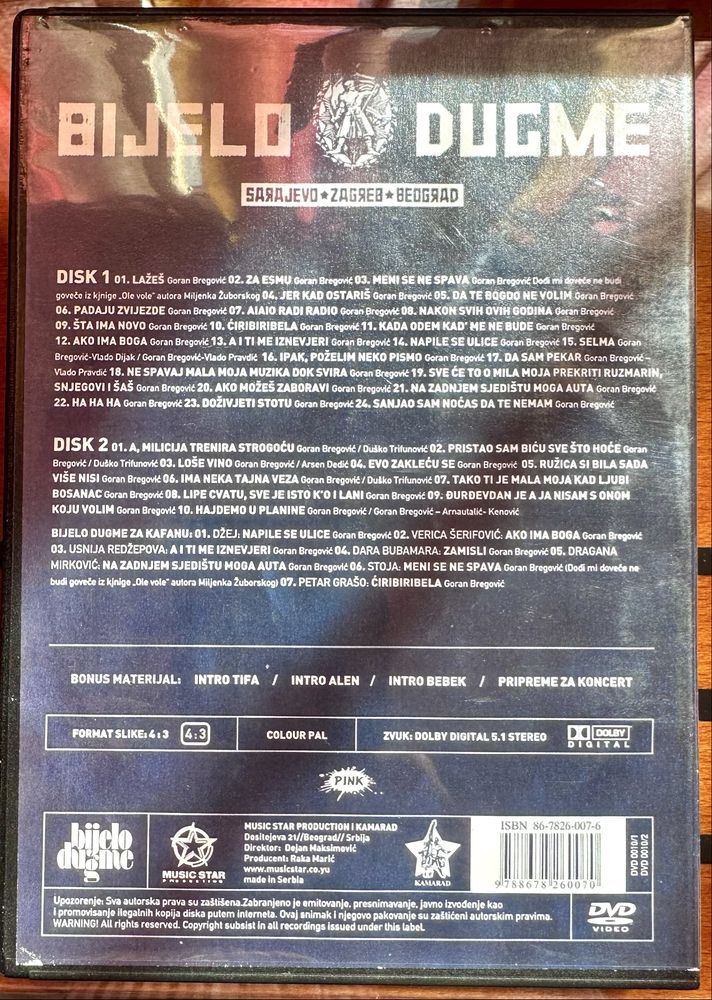 Bijelo Dugme Turneja 2005: Sarajevo, Zagreb, Beograd 2xDVD