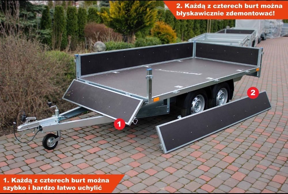 WYNAJEM DUZEJ przyczepki lekkiej 300x150x135 DMC750 Kat.B BEZ KAUCJI