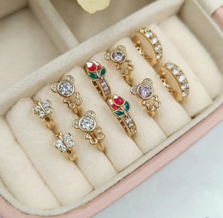 Подарунок на Миколая для дівчаток, Дитячі сережки з медзолота!