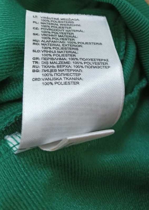 Adidas zielona bluza na suwak z czarnym kołnierzem S