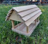 Drewniany akacjowy karmnik dla ptaków