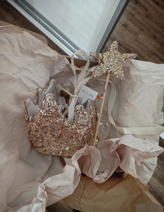 Корона, текстильна корона, чарівна паличка, подарунок, дитяче свято