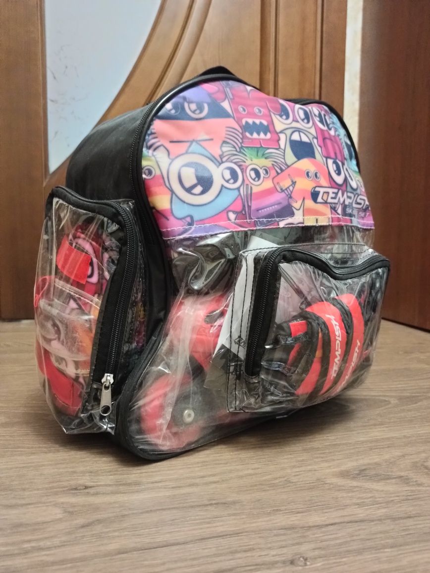 Ролики 34-37р+захист+сумка-рюкзак