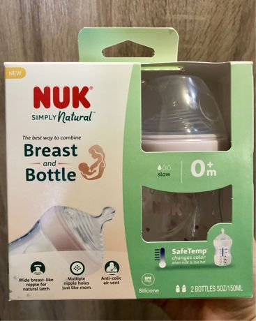 Бутылочка  NUK (сохраняет грудное кормление)