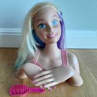 Barbie Głowa do stylizacji Deluxe tęczowe włosy