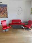 Zestaw sofa i 2 fotele ze skóry oryginalny design