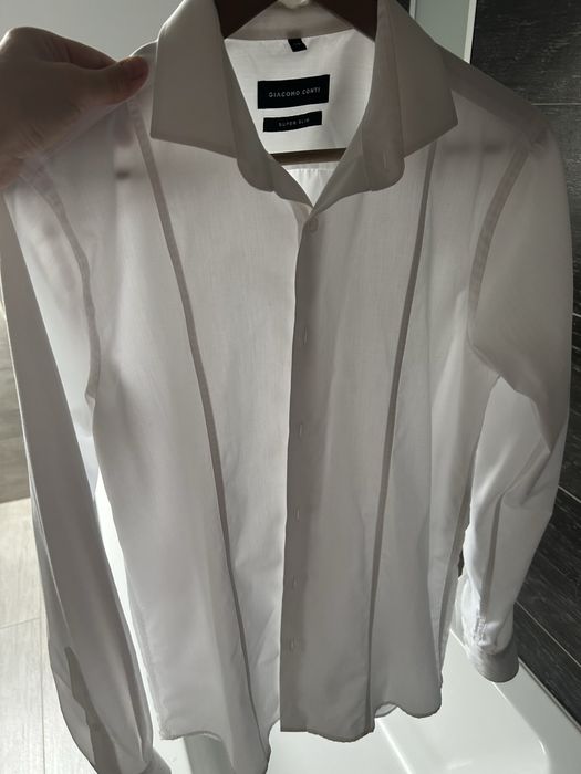 Biała koszula męska r.39 Giacomo Conti super slim